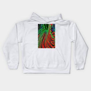 Neon red stripes Kids Hoodie